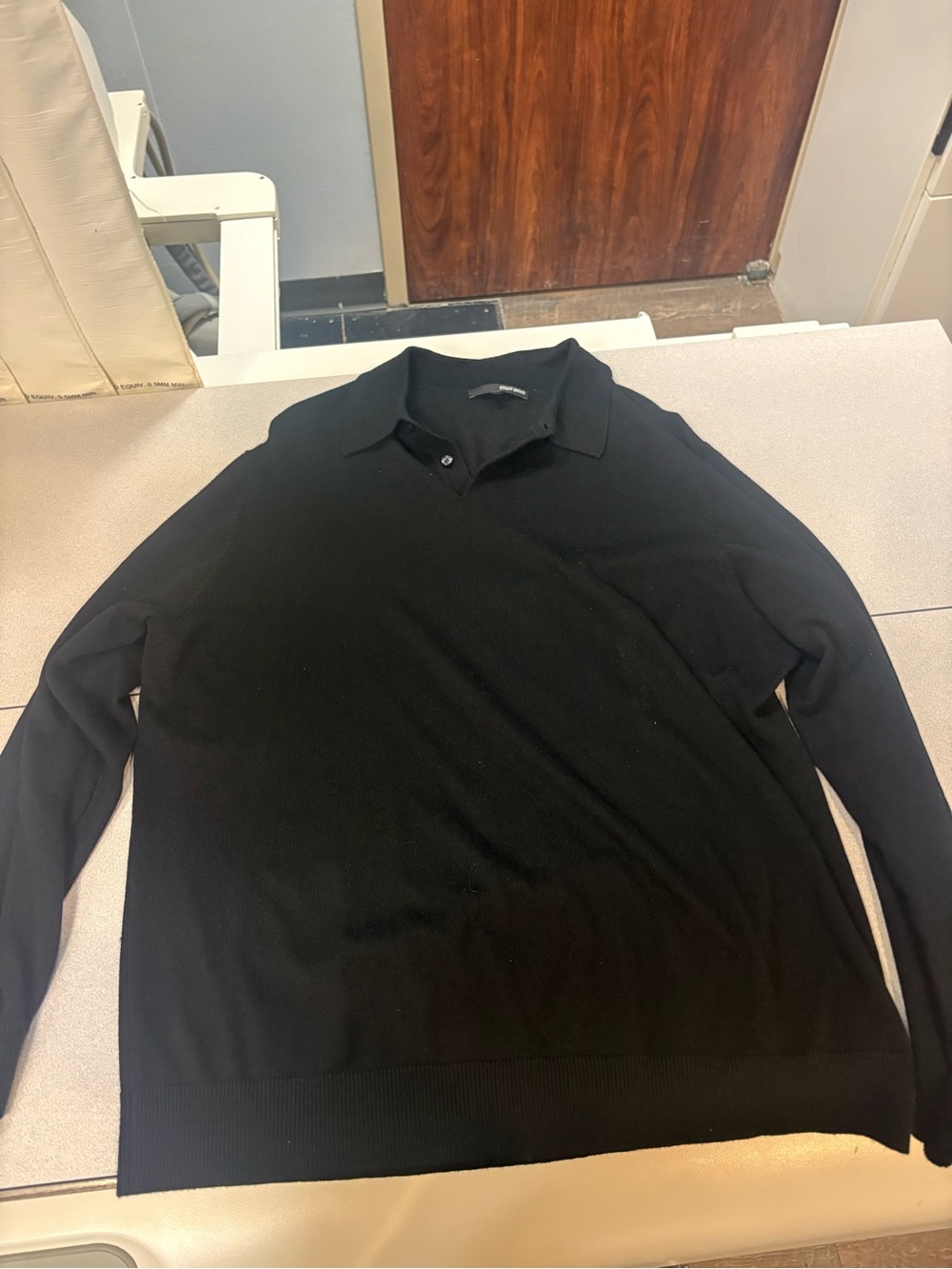Murano Black Knit Polo Sweater